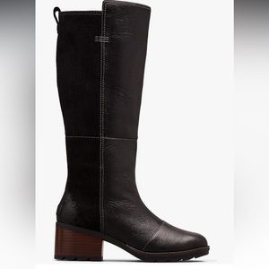 Sorel Cate Waterproof Tall Riding Boots Black Leather